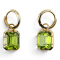 Peridot Drop Huggie Hoop Earrings